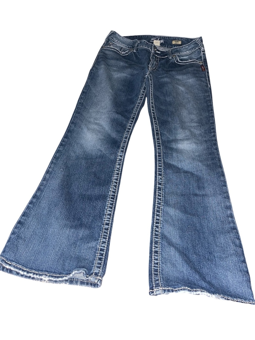 Silver Jeans Women's Dark Blue Flare Wide-Leg Jeans. W30 L32